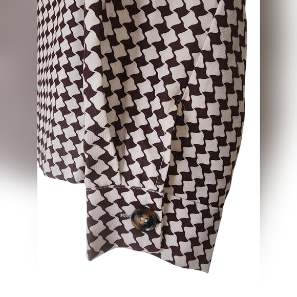 SHEIN Houndstooth Print Drop Shoulder Jacket, size L, brown/white - Picture 4 of 9
